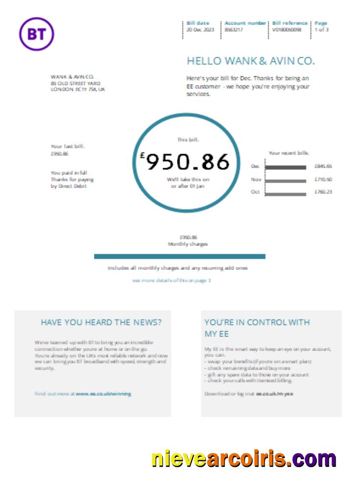 BT utility business bill
